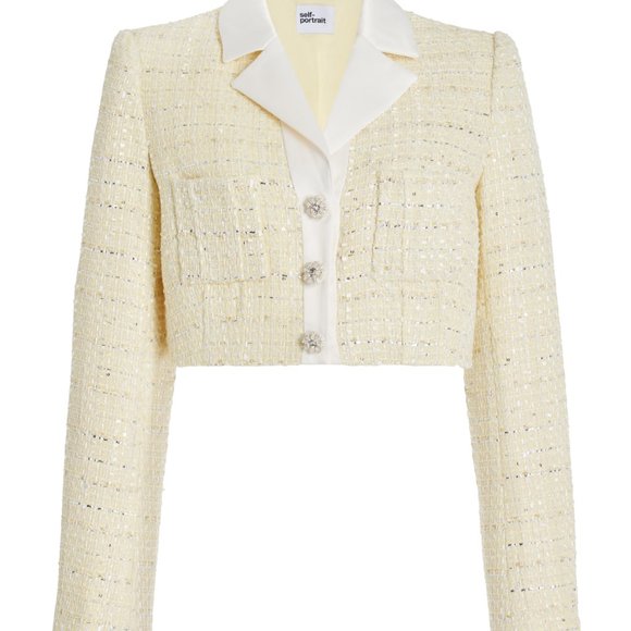 Self Portrait Cropped bouclé jacket - Picture 2 of 3